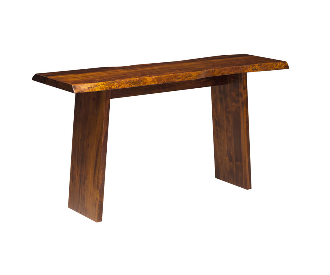 Live Edge Sofa Table with Angled Panel Base The Factory Furniture