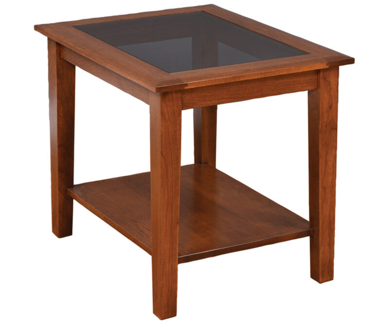 Deluxe Shaker End Table; Smoked Glass Top